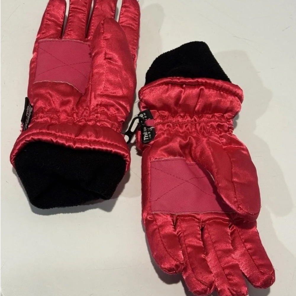 Kids Red Winter Gloves - Youth Waterproof Insulated Gloves